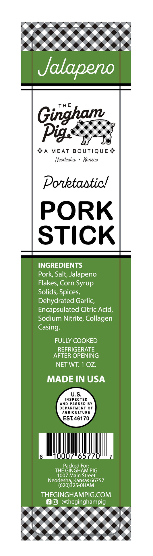 Jalapeno Pork Snack Stick - 1 oz.