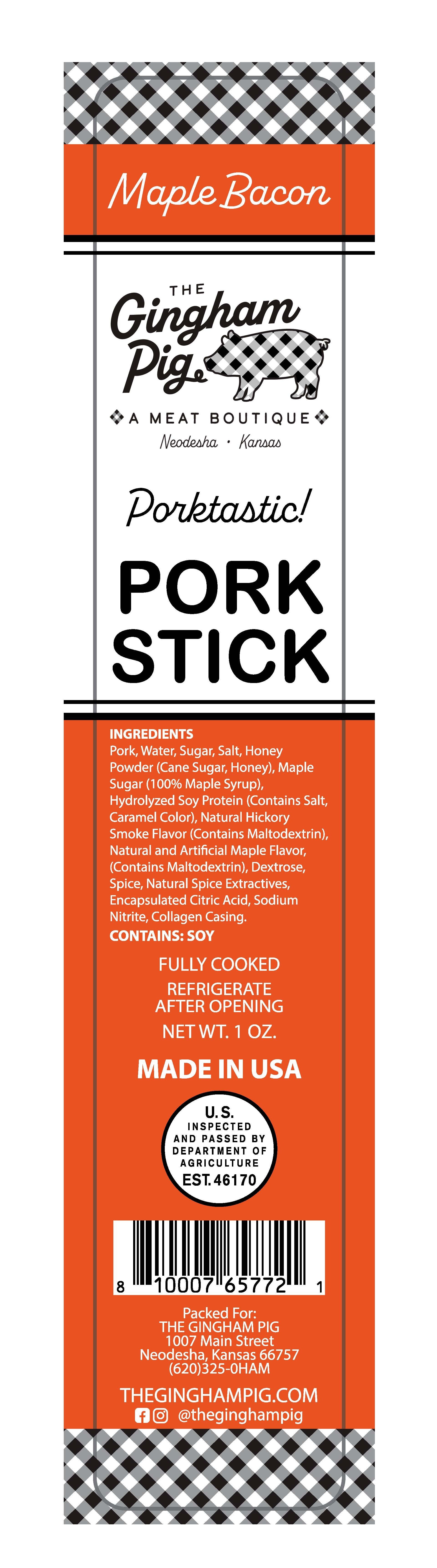 Maple Bacon Pork Snack Stick - 1 oz.