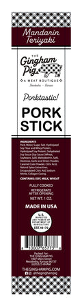 Mandarin Teriyaki Pork Snack Stick – 1 oz.