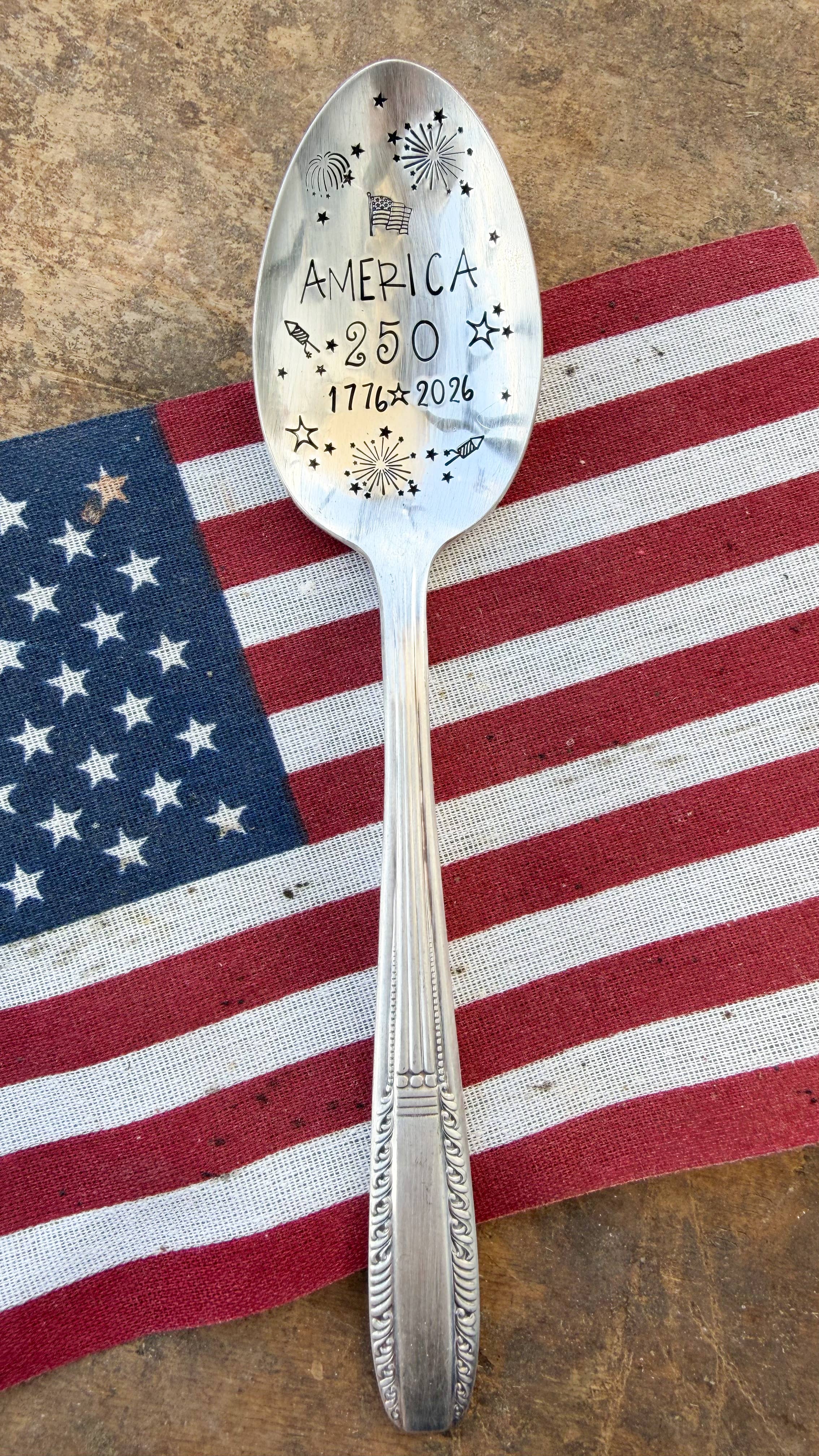 America's 250th Birthday Vintage Stamped Spoon