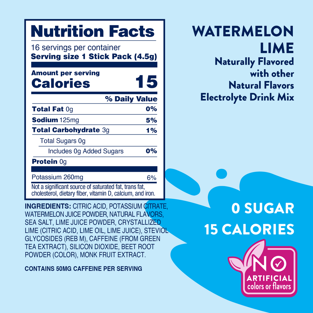 Jordan's Skinny Mixes Refresher Stix | Watermelon Lime (16 count)
