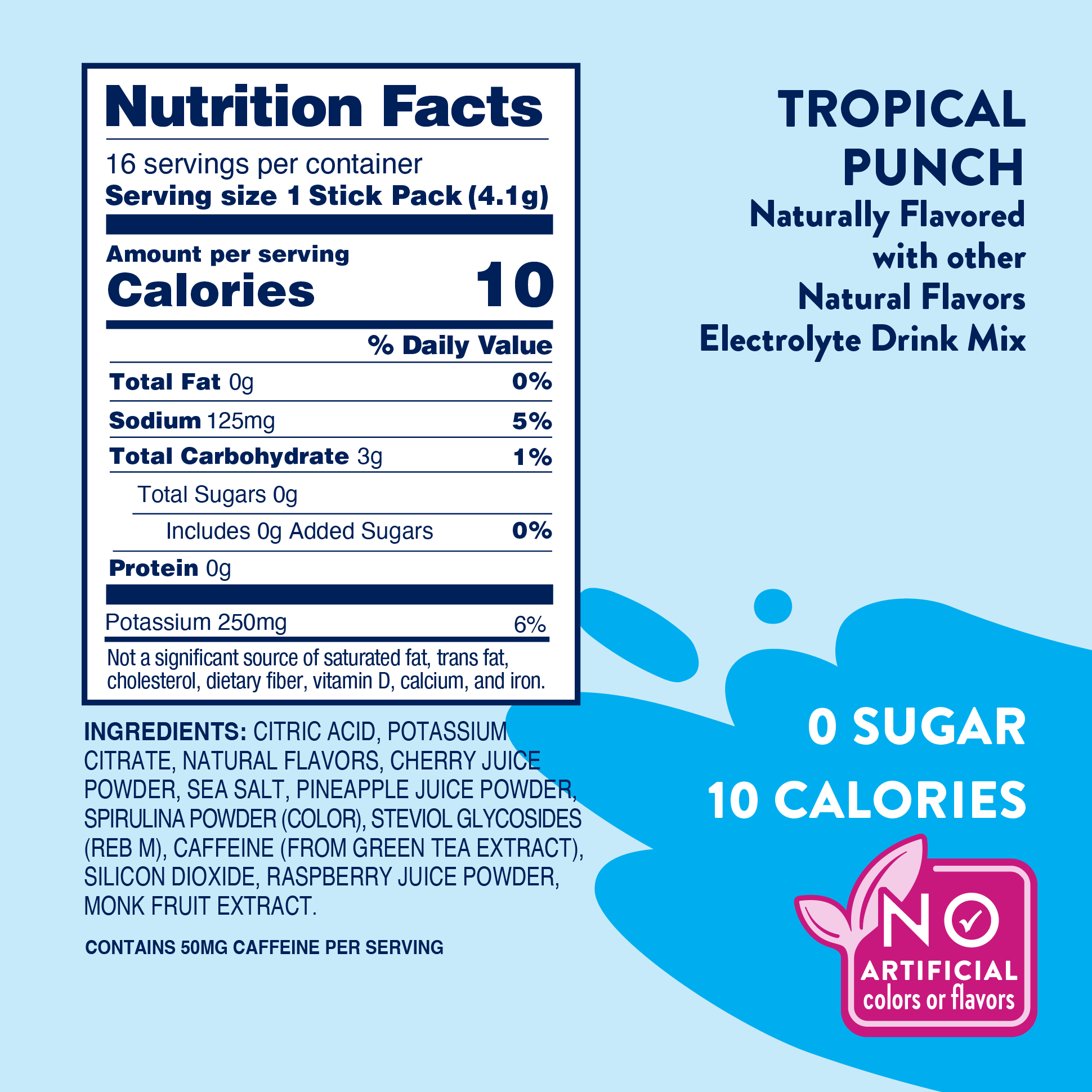 Jordan's Skinny Mixes Refresher Stix | Tropical Punch (16 count)
