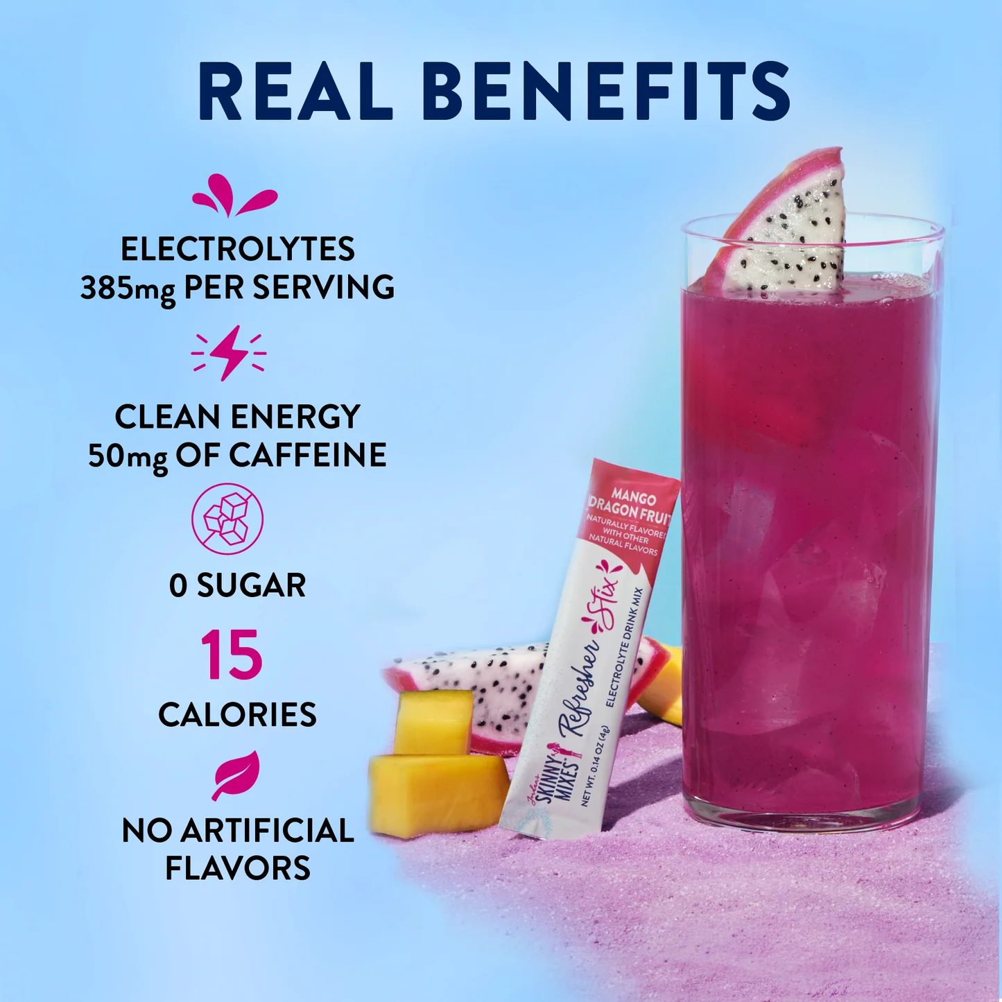 Jordan's Skinny Mixes Refresher Stix | Mango Dragon Fruit (16 count)