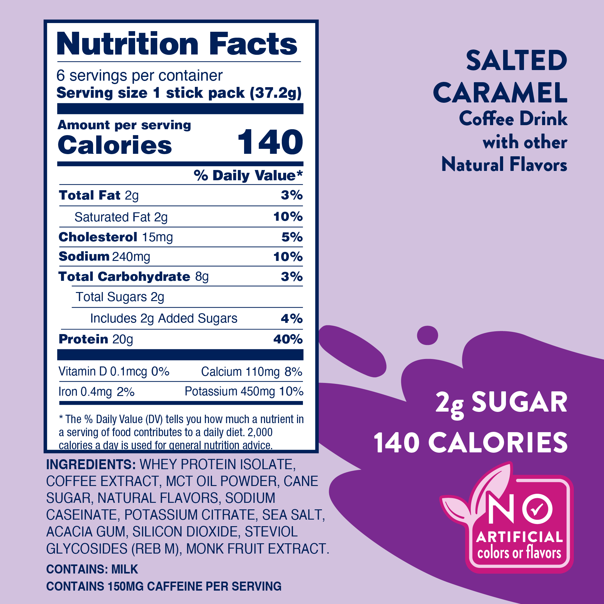 Jordan's Skinny Mixes Profee Stix | Salted Caramel (6 count)