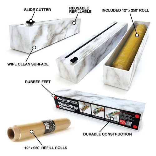 ChicWrap Dispenser Plastic Wrap | 12" x 250'