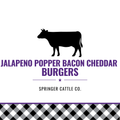 BEEF - JALAPENO BACON CHEDDAR POPPER BURGERS (4 pack)