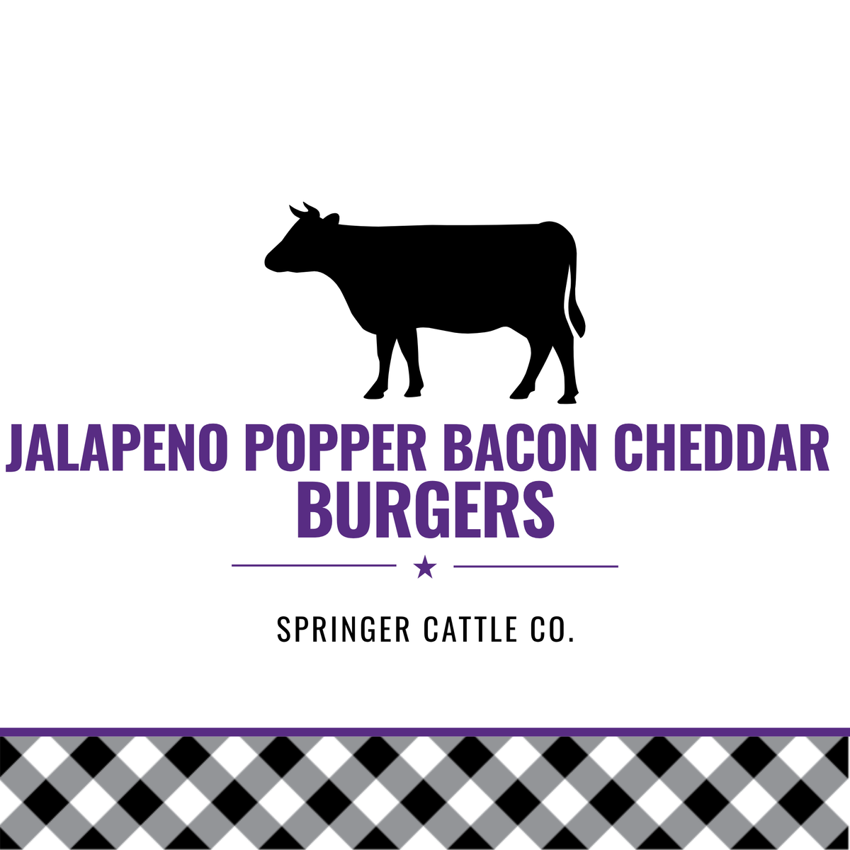BEEF - JALAPENO BACON CHEDDAR POPPER BURGERS (4 pack)